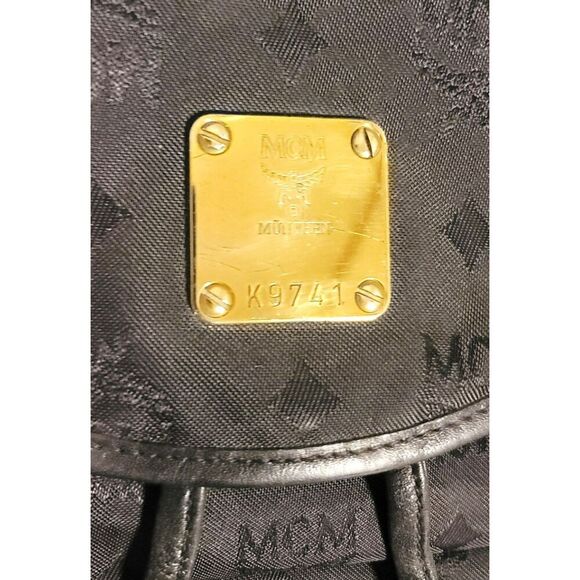 Auth MCM Black Jacquard Backpack - Picture 6 of 10